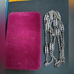 Camrose & Kross Jackie Kennedy Replica Double Silver Chain Paper Clip Necklace